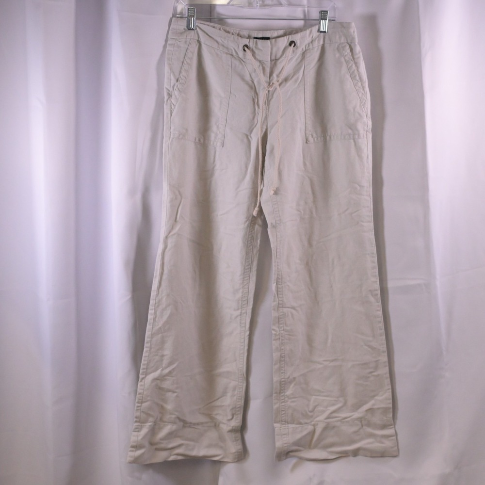 J. Crew Favorite Fit Wide Leg Linen Cotton Drawstring Pants Women's‎ 10 35x30